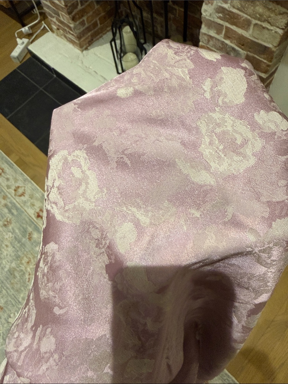 Lavender Floral Satin Maxi Dress - Picture 4 of 4